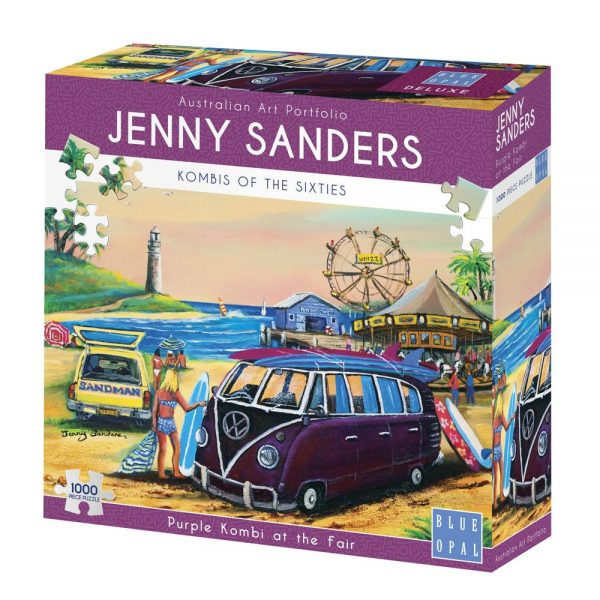 Jenny Sanders - Purple Kombi at the Fair 1000 Piece Jigsaw Puzzle - Blue Opal