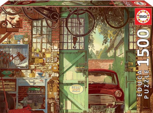 OLD GARAGE, ARLY JONES 1500 PIECE JIGSAW PUZZLE - EDUCA - Image 2