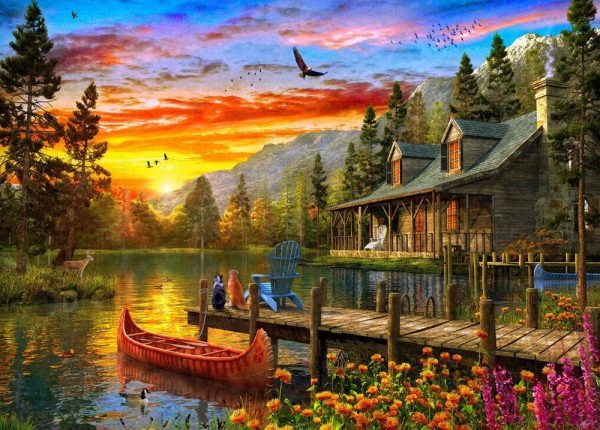 Sunsets - A Cottage at Sunset 1000 Piece Jigsaw Puzzle - Holdson