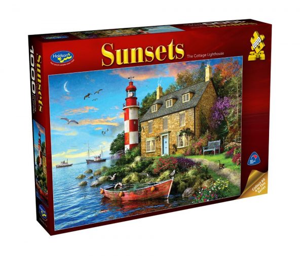 Sunsets - The Cottage Lighthouse 1000 Piece jigsaw Puzzle - Holdson