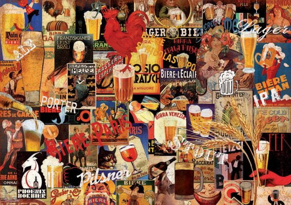 Vintage Beer Collage 1000 Piece Jigsaw Puzzle - Educa