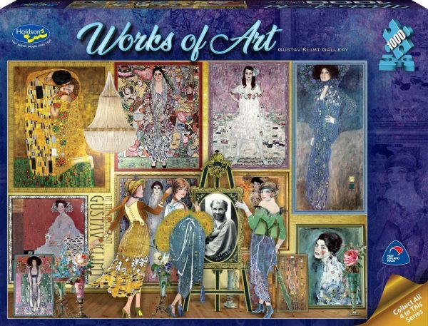 Works of Art - Gustav Klimt Gallery 1000 Piece Jigsaw Puzzle - Holdson