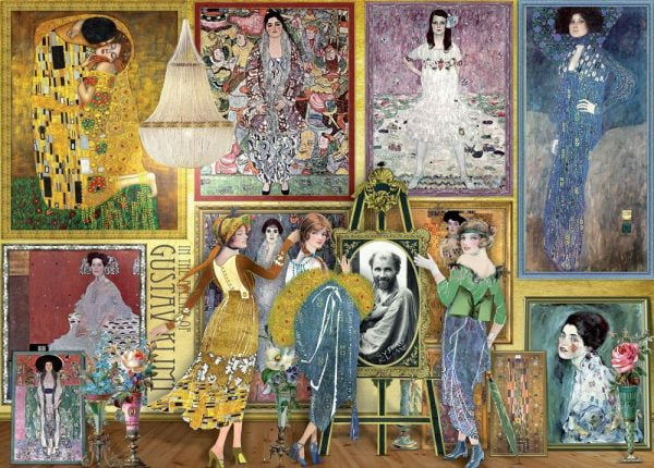 Works of Art - Gustav Klimt Gallery 1000 Piece Jigsaw Puzzle - Holdson