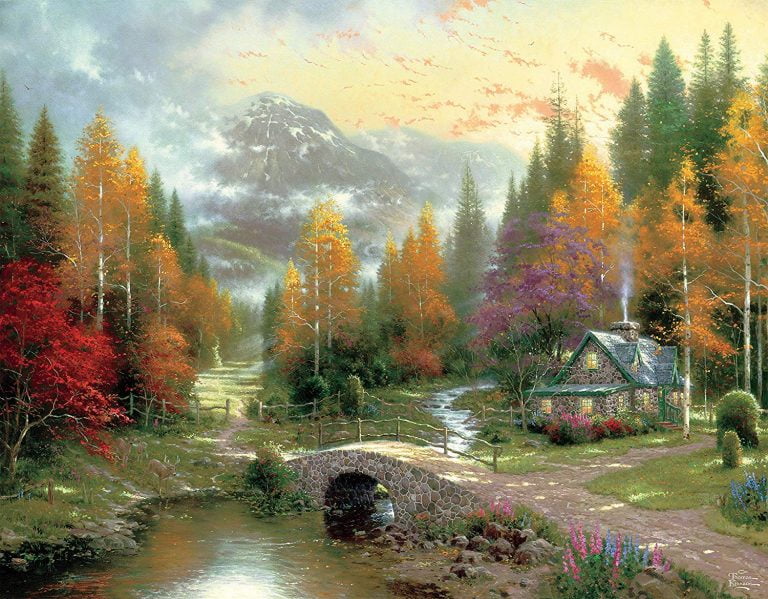 Thomas Kinkade 4 X 500 Piece Ceaco Jigsaw Puzzle Multi Pack   Thomas Kinkade 4 In 1 Multi Pack Jigsaw Puzzle Ceaco 2 768x599 