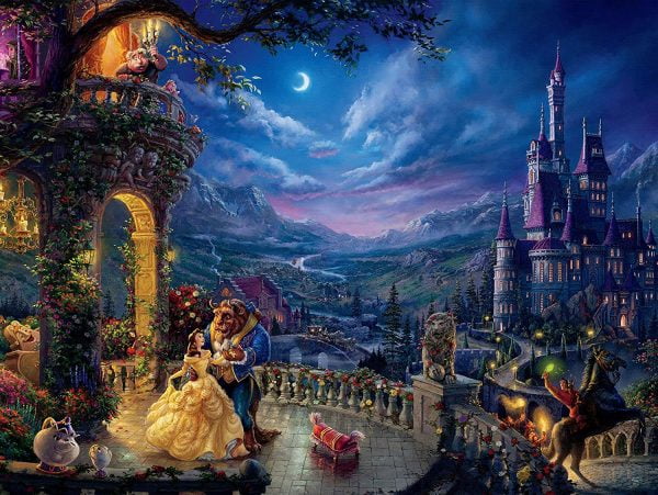 Thomas Kinkade - Beauty and the Beast Dancing in the Moonlight 1500 Piece Jigsaw Puzzle - Ceaco