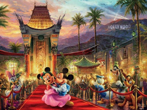 Thomas Kinkade Disney - Mickey & Minnie Hollywood 750 Piece Jigsaw Puzzle - Ceaco