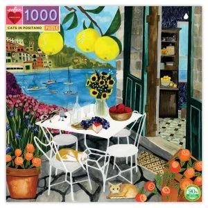 Cats in Positano 1000 Piece Jigsaw Puzzle - eeBoo