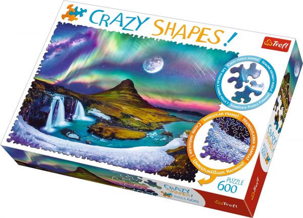 Crazy Shapes - Aurora Over Iceland 600 Piece Jigsaw Puzzle - Trefl