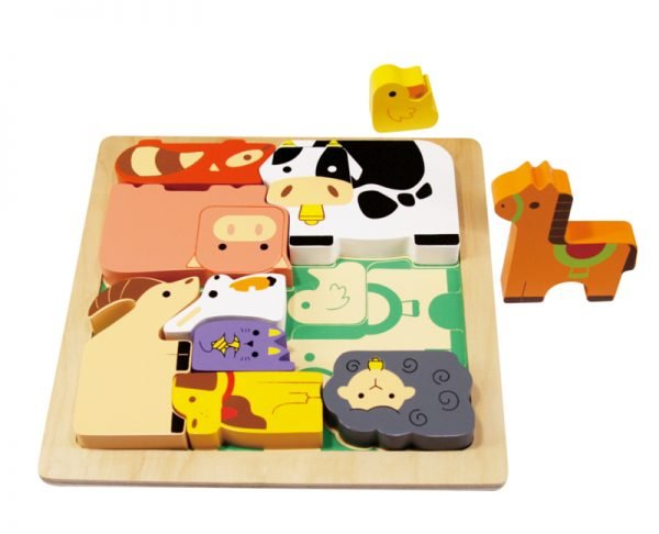 Farm Animal Chunky Wooden Puzzle - Kiddie Connect