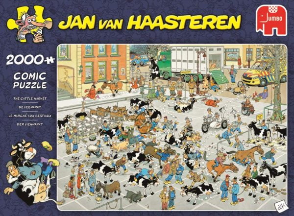 Jan Van Haasteren - The Cattle Market 2000 Piece Jigsaw Puzzle - Jumbo