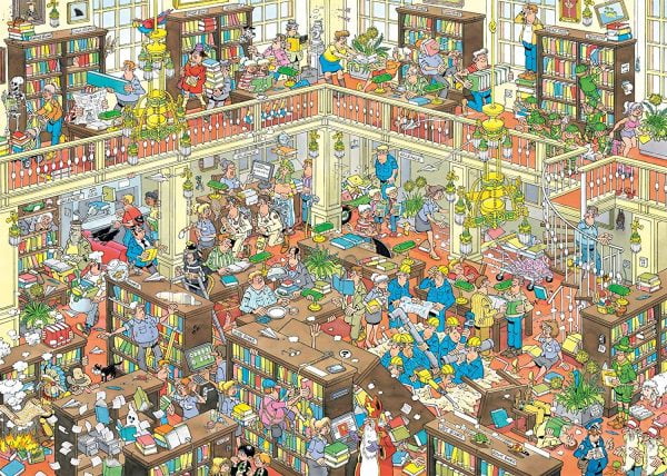 Jan Van Haasteren - The Library 1000 Piece Jigsaw Puzzle - Jumbo