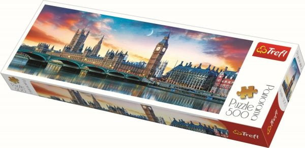 Panorama - Big Ben adn Palace of Westminster, London 500 Piece Jigsaw Puzzle - Trefl