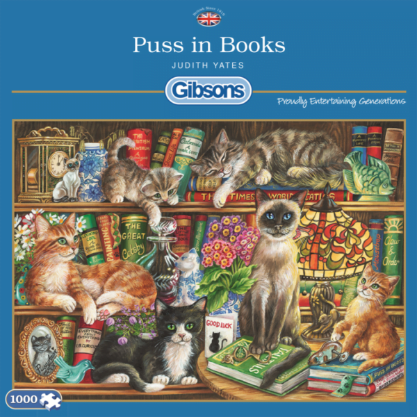 Puss in Books 1000 piece Puzzle - Gibsons