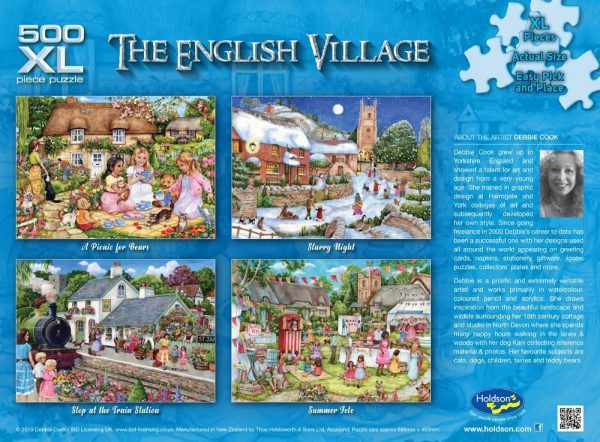 The English Village - Stop at the Train Station 500 XL Piece Jigsaw Puzzle - Holdson