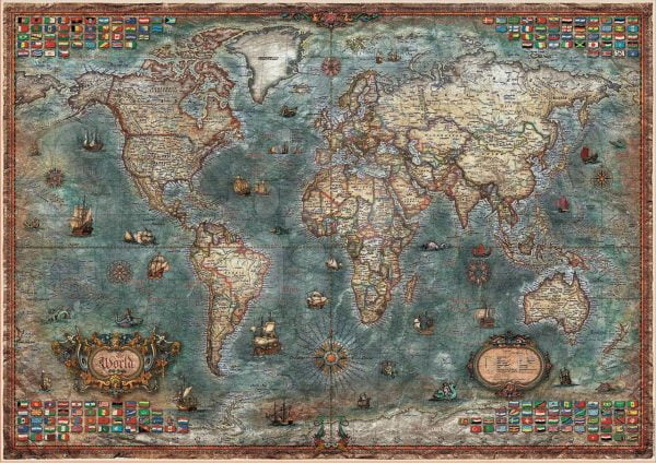 Historical World Map 8000 Piece Jigsaw Puzzle - Educa