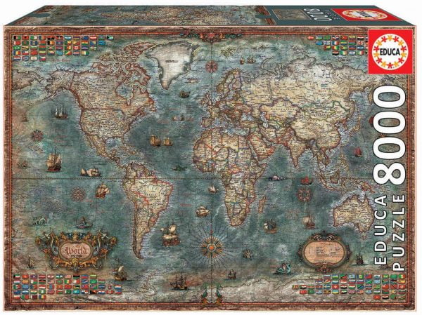 Historical World Map 8000 Piece Jigsaw Puzzle - Educa