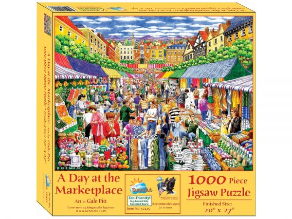 A Day at the Marketplace 1000 Piece Jigsaw Puzzle - Sunsout