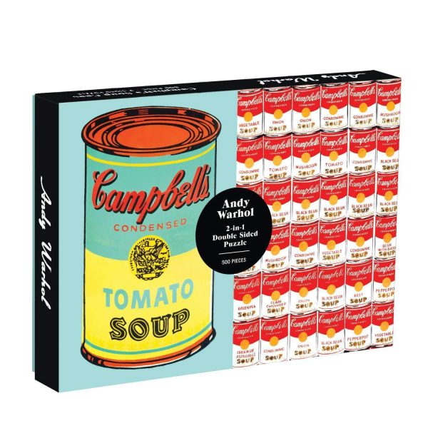 Andy Warhol Soup Cans 2-Sided 500 Piece Jigsaw Puzzle - Galison