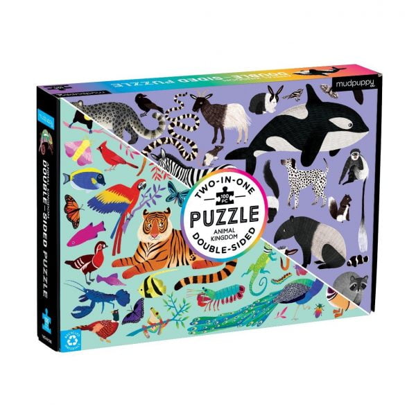 Animal Kingdom 100 Piece Double Sided Jigsaw Puzzle - Mudpuppy