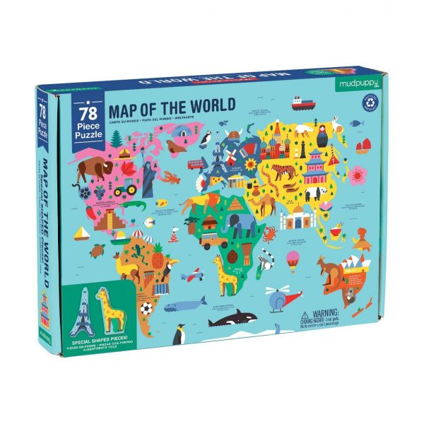 Map of the World 78 Piece Jigsaw Puzzle - Mudpuppy