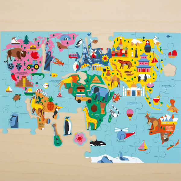 Map of the World 78 Piece Jigsaw Puzzle - Mudpuppy