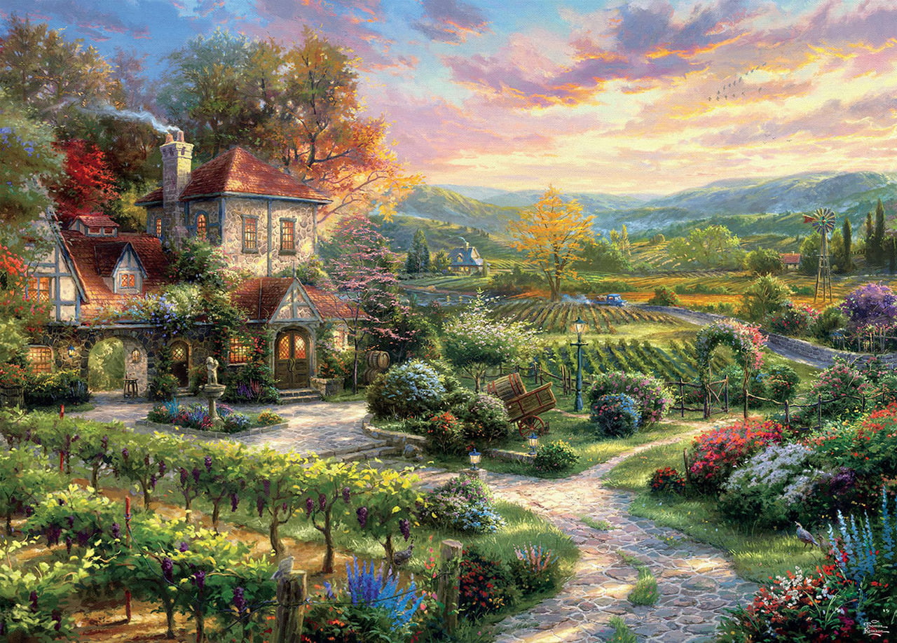 Puzzles for Adults 1000 Piece Large Puzzle Psychedelic Game Vintage Paintings Landscape Jigsaw Puzzle