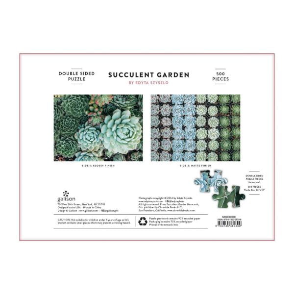 Succulent Garden 500 Piece Double Sided Jigsaw Puzzle - Galison
