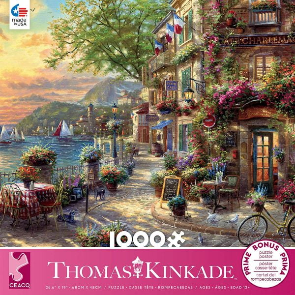 Thomas Kinkade - French Riviera Cafe 1000 Piece Jigsaw Puzzle - Ceaco