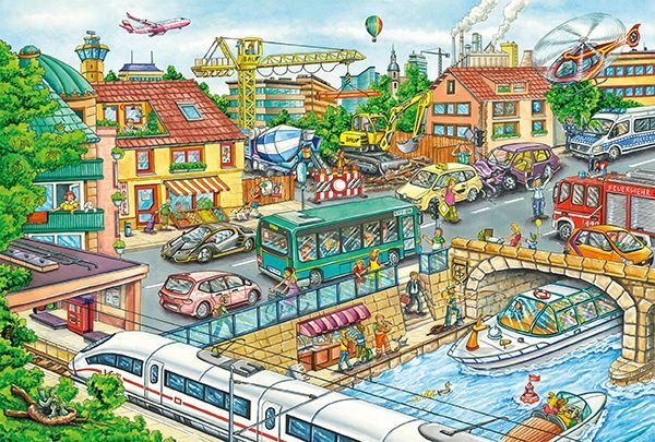 Vehicles & Traffic 60 Piece Jigsaw Puzzle - Schmidt