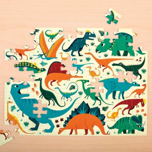 Dinosaur Dig 100 Piece Double Sided Puzzle - Mudpuppy