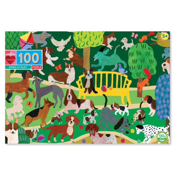 Dogs at Play 100 Piece Jigsaw Puzzle - eeBoo