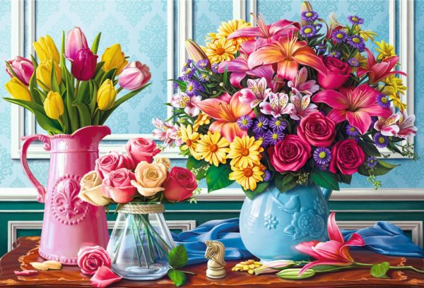Flowers In Vases 1500 Piece Puzzle - Trefl