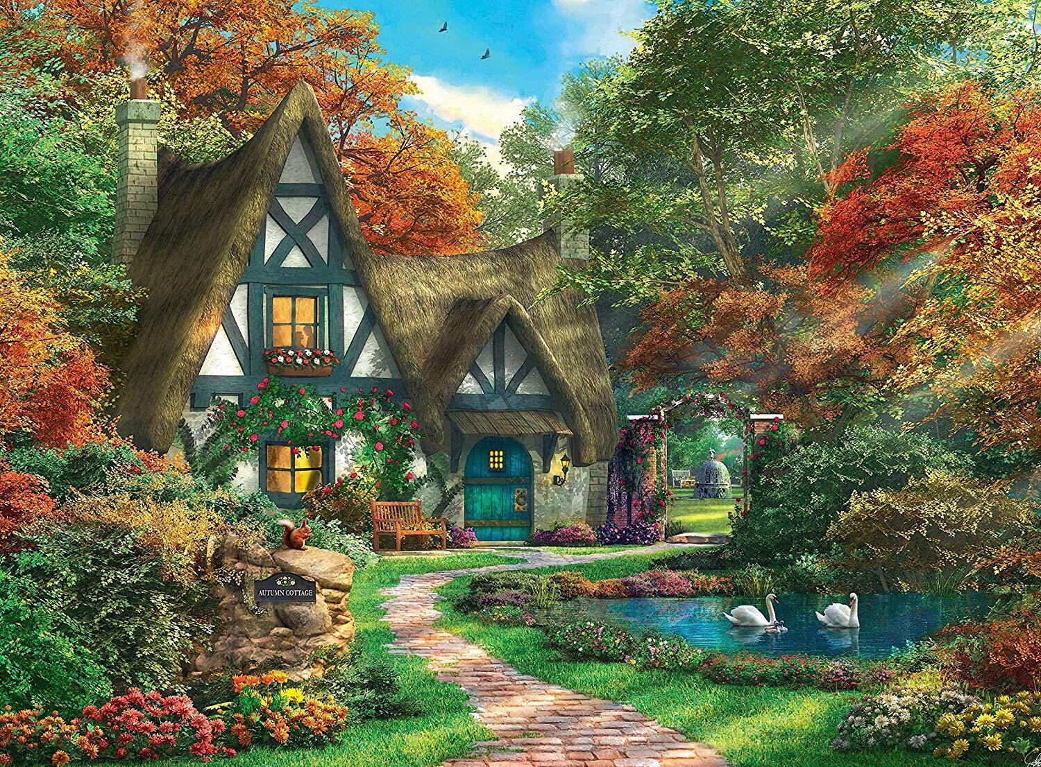 Brand New Ravensburger 500 Piece Jigsaw Puzzle COTTAGE IN AUTUMN 