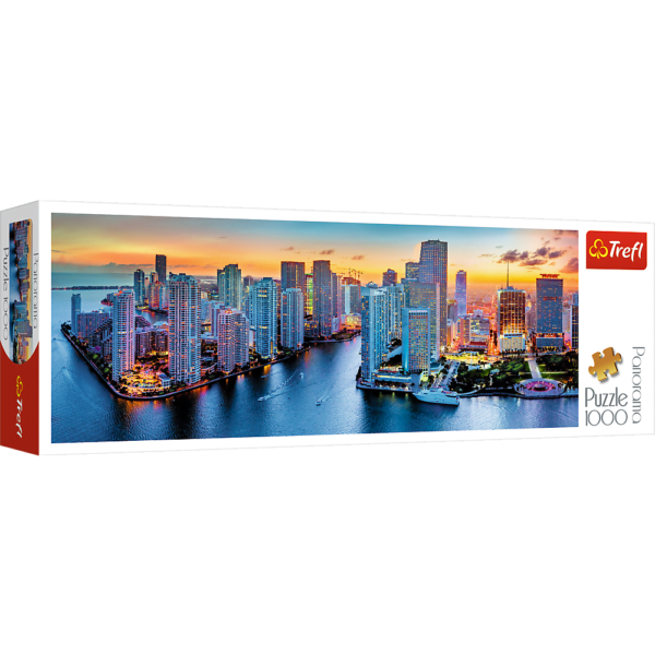 Miami After Dark 1000 Piece Panorama Puzzle - Trefl