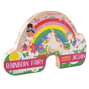 Rainbow Fairy 80 Piece Rainbow Shaped Jigsaw Puzzle - Floss & Rock