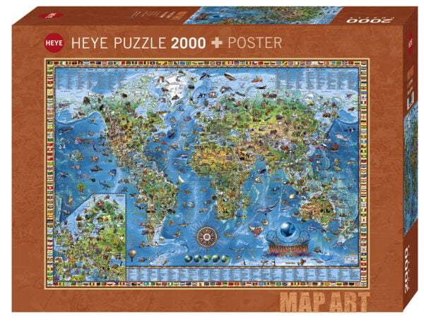 Map Art - Amazing World 2000 Piece Puzzle - Heye
