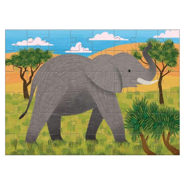 Mini Puzzle - African Elephant 48 Piece Puzzle - Mudpuppy
