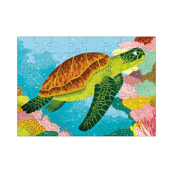 Mini Puzzle - Green Sea Turtle 48 Piece Puzzle - Mudpuppy
