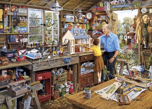 Piecing Together - Grandad's Workshop 40 Extra Large Piece Puzzle - Gibsons
