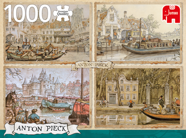 Anton Pieck - Canal Boats 1000 Piece Jigsaw Puzzle - Jumbo