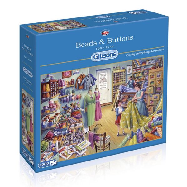 Beads & Buttons 1000 Piece Jigsaw Puzzle - Gibsons