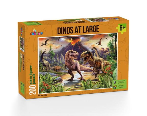 Dinos at Large 200 Piece Jigsaw Puzzle - Funbox