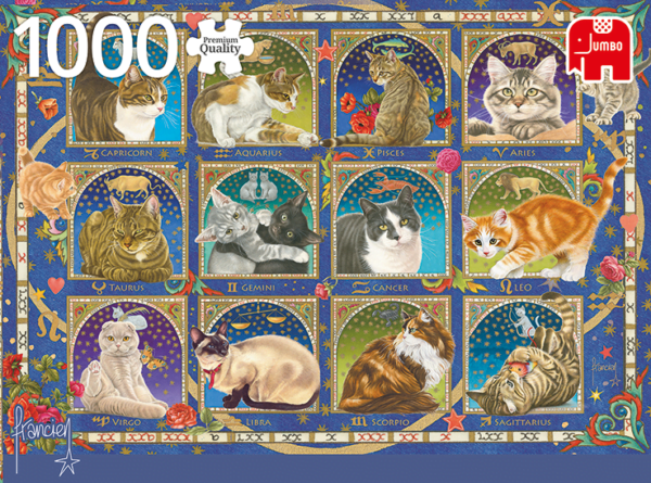 Francien Cat Horoscope 1000 Piece Jigsaw Puzzle - Jumbo