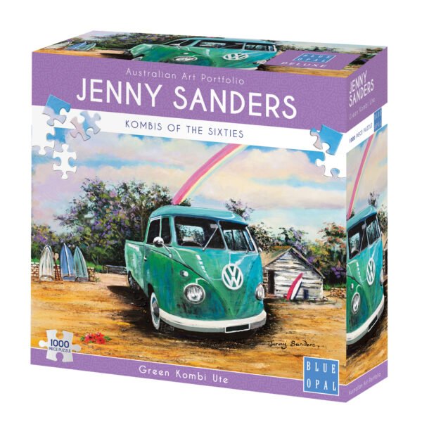 Jenny Sanders - Green Kombi Ute 1000 Piece Puzzle - Blue opal