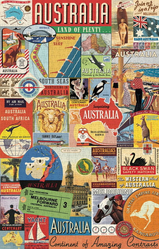 Vintage Puzzle - Australia 500 Piece - Cavallini & Co