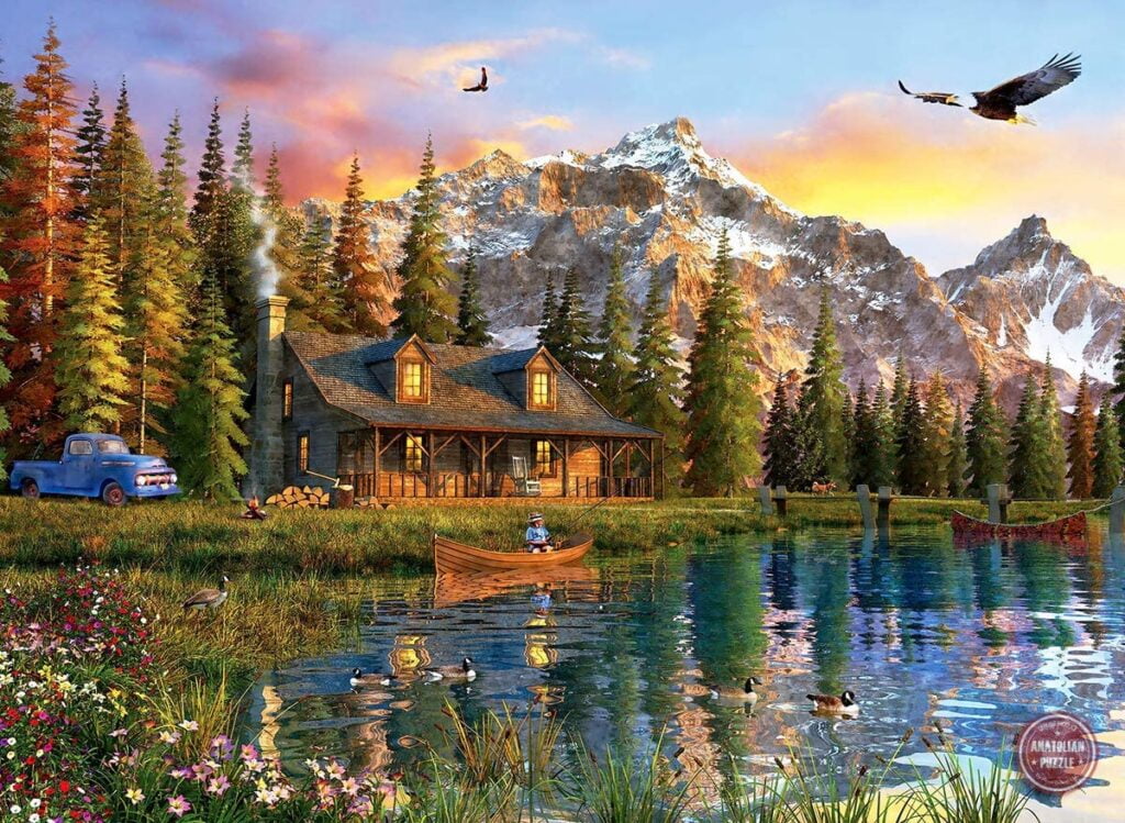 Jigsaw Puzzle - Old Log Cabin 2000 PC - PUZZLE PALACE