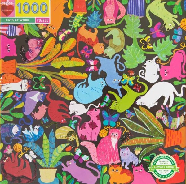 Cats at Work 1000 Piece Puzzle - eeBoo