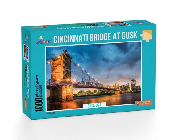 Cincinnati Bridge at Dusk 1000 Piece Puzzle - Funbox