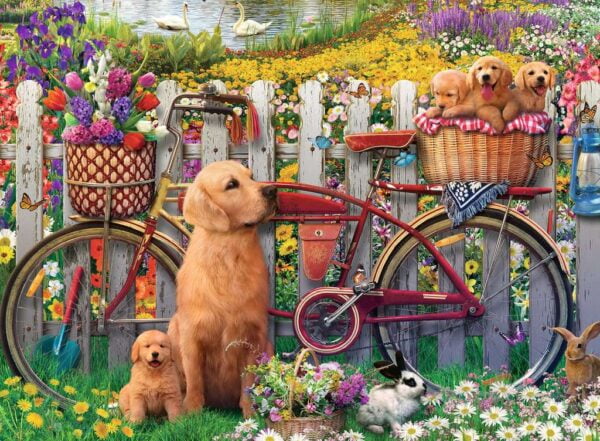 Cute Dogs in the Garden 500 Piece Puzzle - Ravensburger