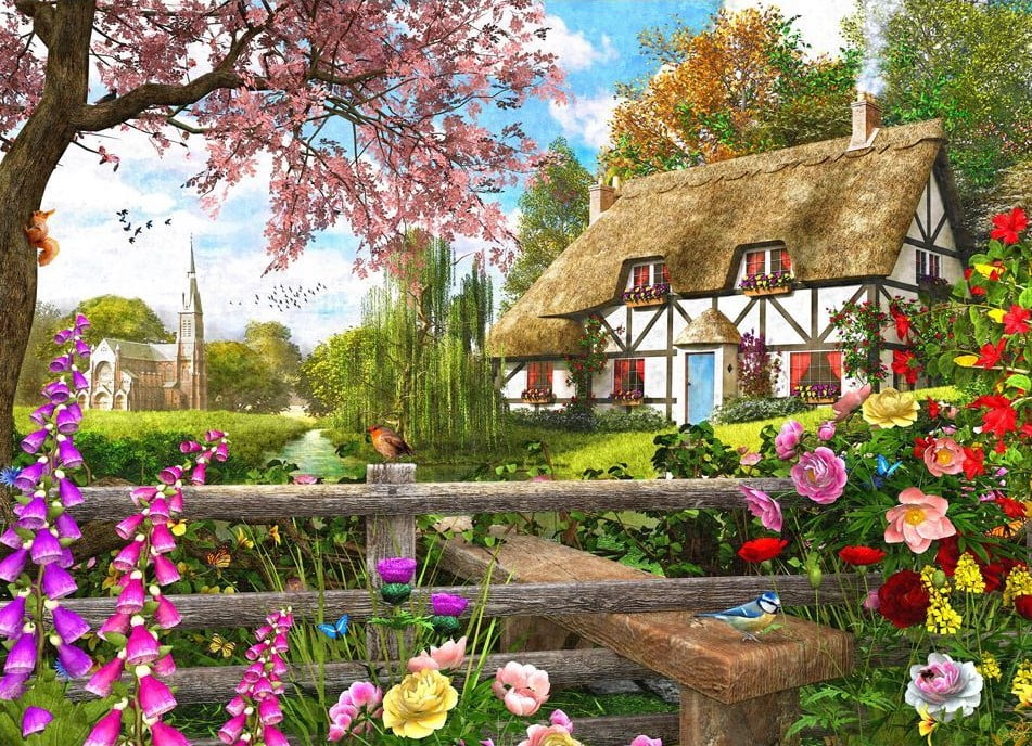 1000 Piece Jigsaw Puzzle Country Cottages Jigsaw Holdson 